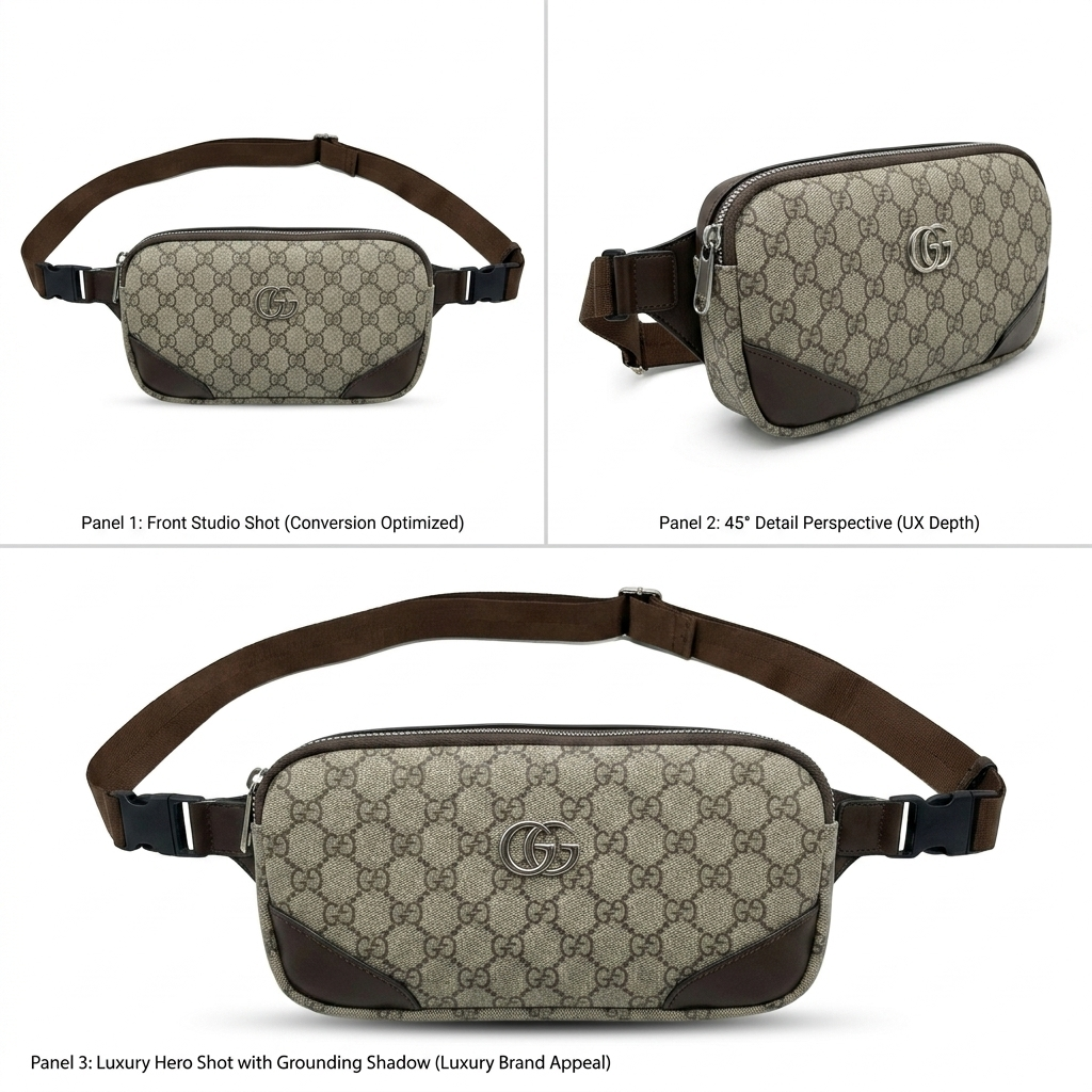 Dior Black Waist Leather Semi-Textile Bag