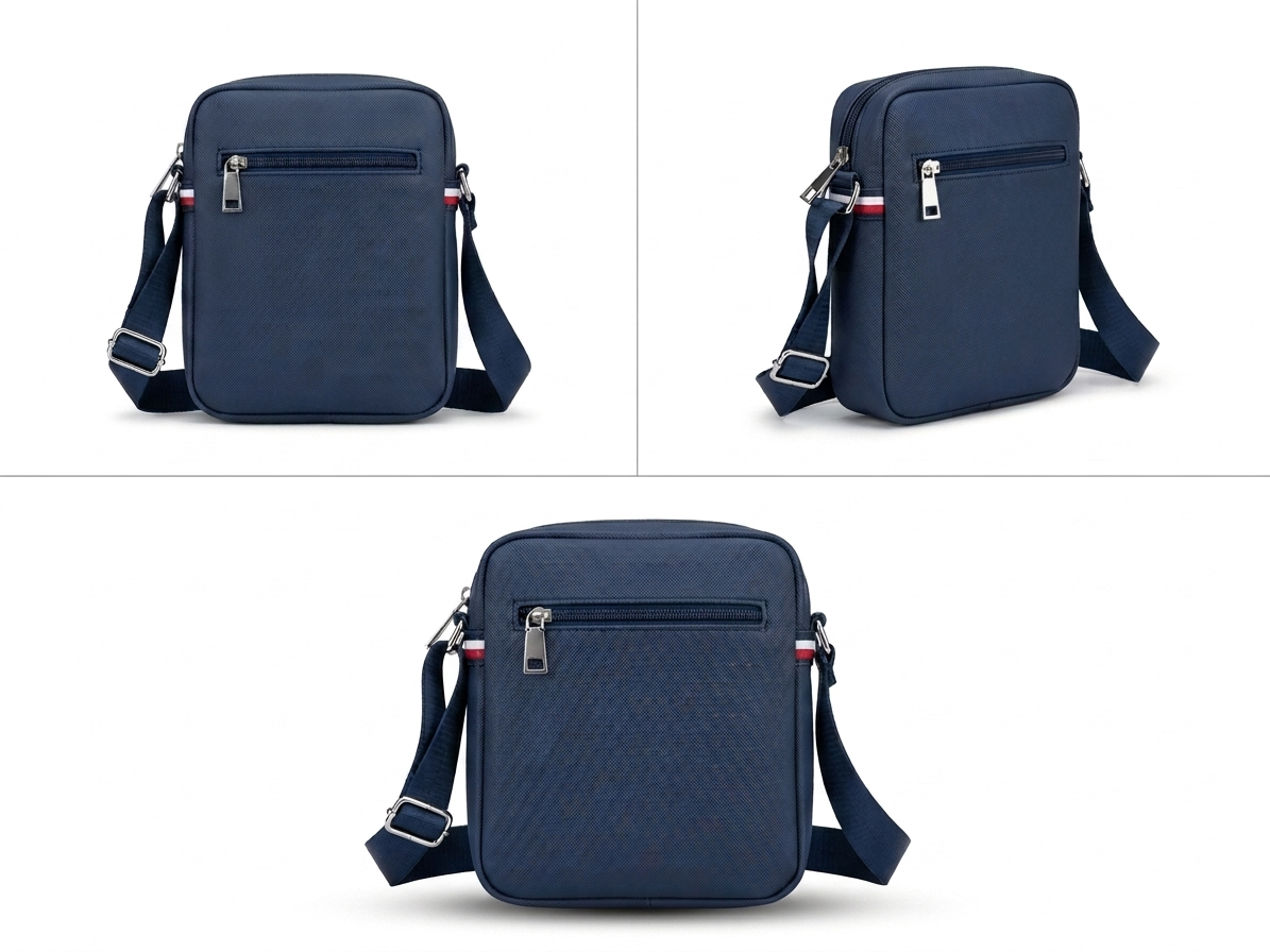 Tommy Hilfiger Navy Premium Cross Leather Bag / Model Bag-9 Blue