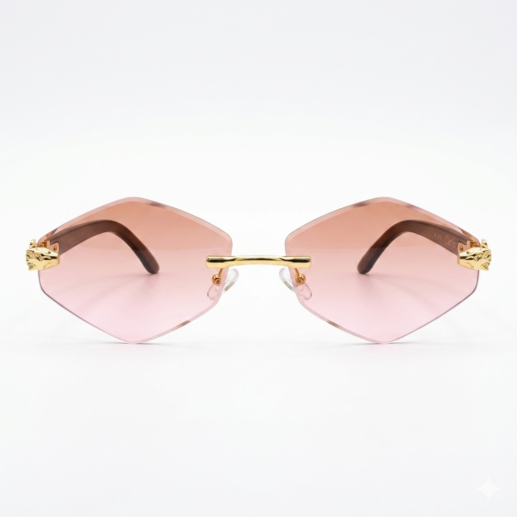 EL-Doctor women's Frameless sunglasses-Pentagon