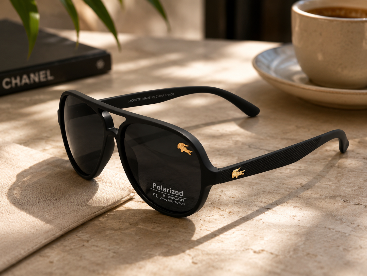 Black Lacoste sunglasses-Oval