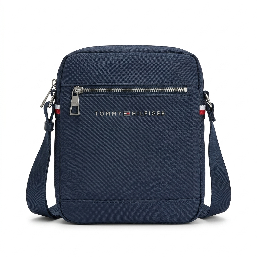 Tommy Hilfiger Navy Premium Cross Leather Bag / Model Bag-9 Blue