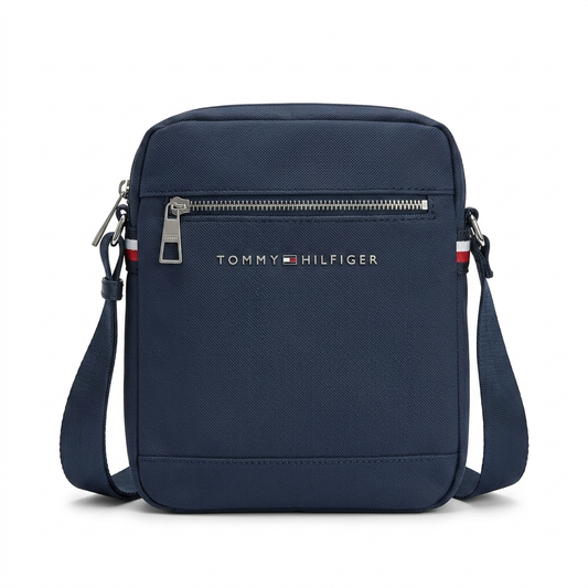 Tommy Hilfiger Navy Premium Cross Leather Bag / Model Bag-9 Blue