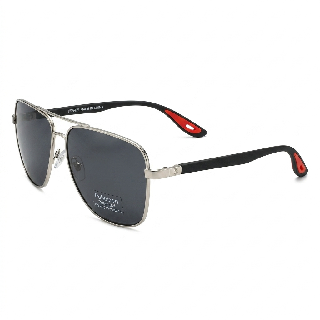Ferrari polarized sunglasses-Rec-CRM-BLK - Rectangle