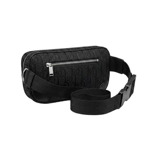 Gucci Black Waist Leather Semi-Textile Bag