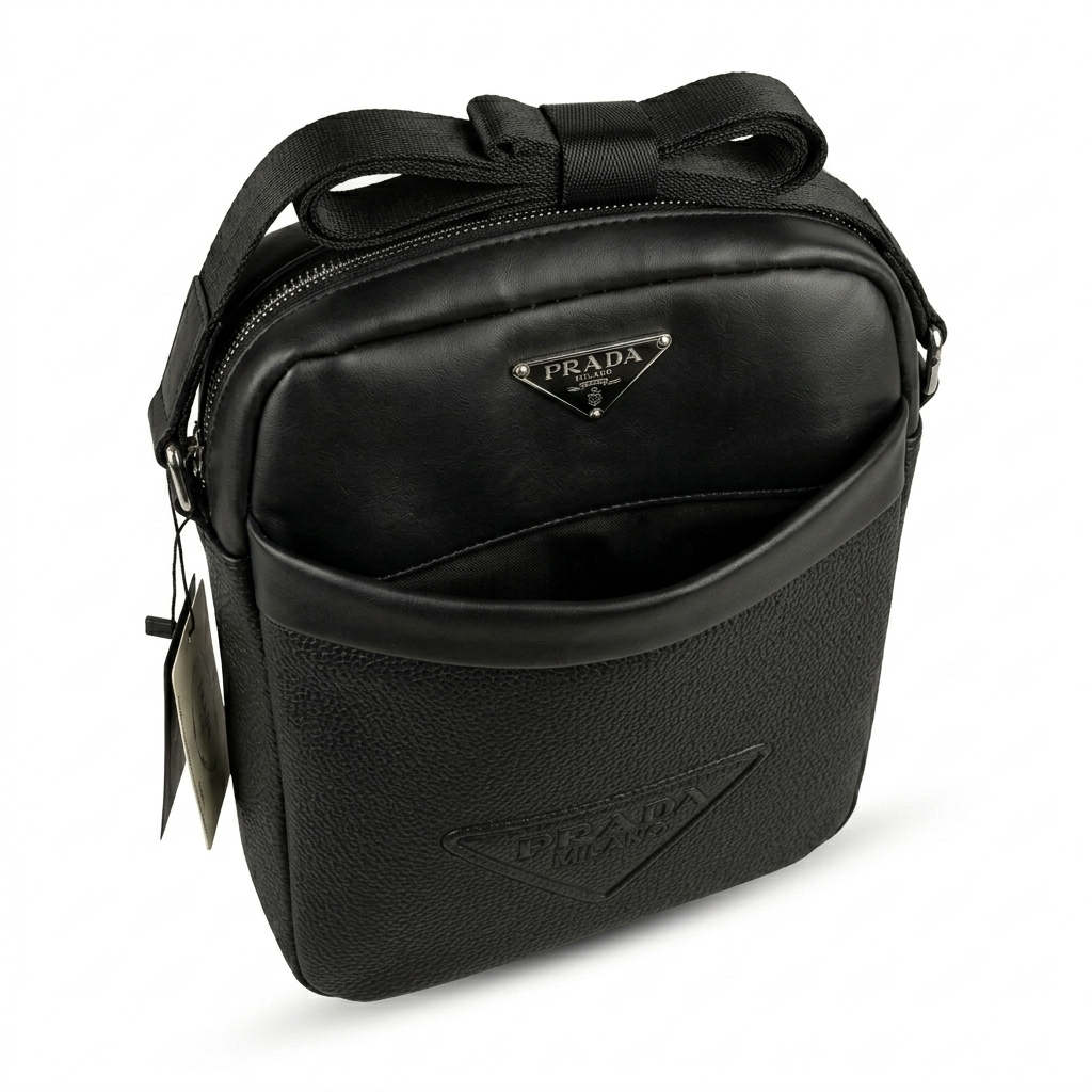 Prada Black Leather Premium Cross Bag / Model 8652-5 Black