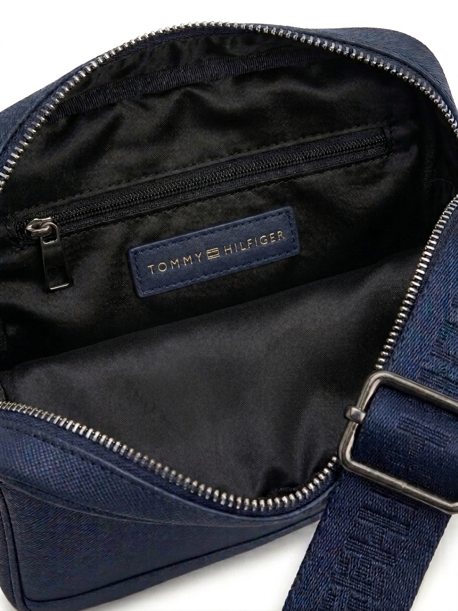 Tommy Hilfiger Navy Premium Cross Leather Bag / Model Bag-9 Blue