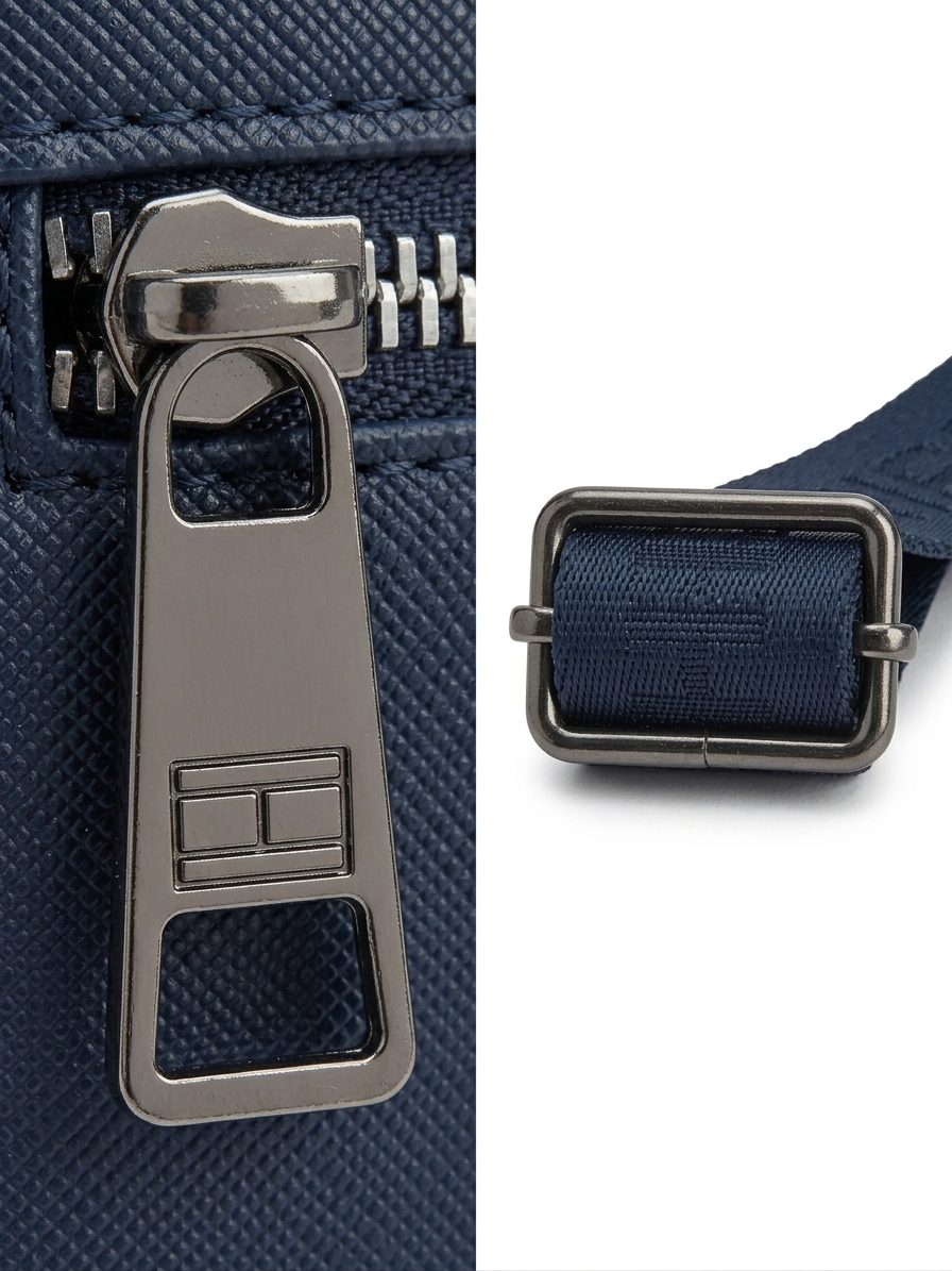 Tommy Hilfiger Navy Premium Cross Leather Bag / Model Bag-9 Blue
