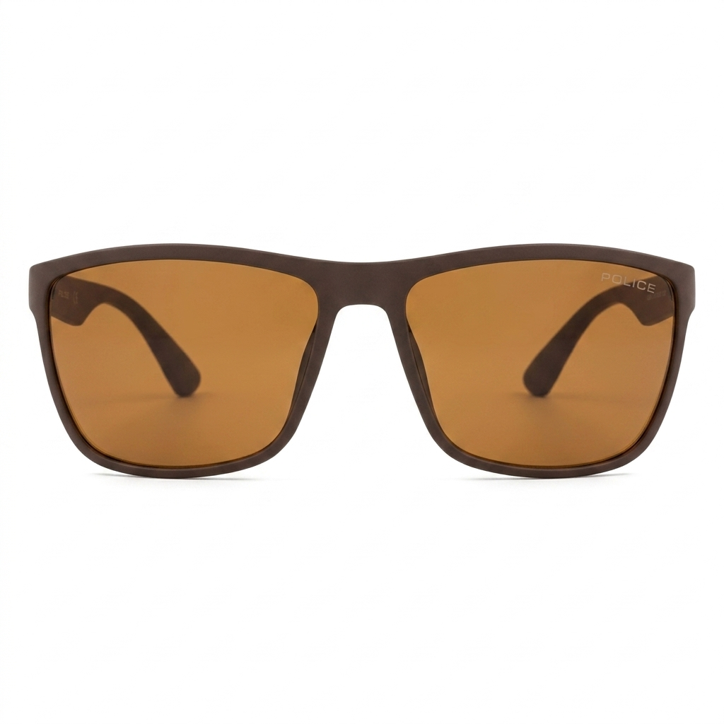 Police Brown Sunglasses-Rectangle