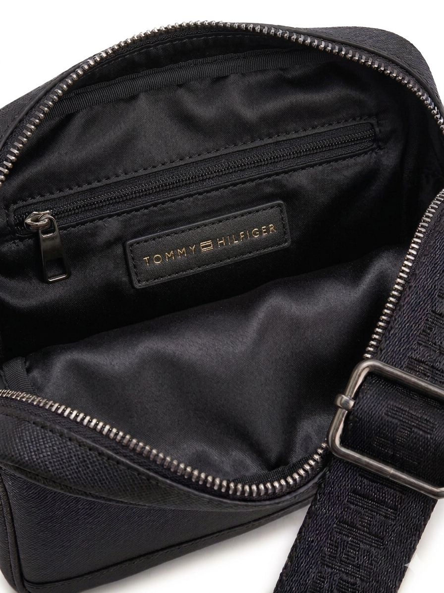 Tommy Hilfiger Black Premium Cross Leather Bag / Model Bag -16 Black
